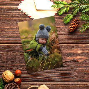 Joyful Script Happy Foto Foil Holiday Card Folien Feiertagskarte