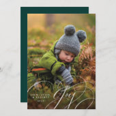 Joyful Script Happy Foto Holiday Card (Vorne/Hinten)