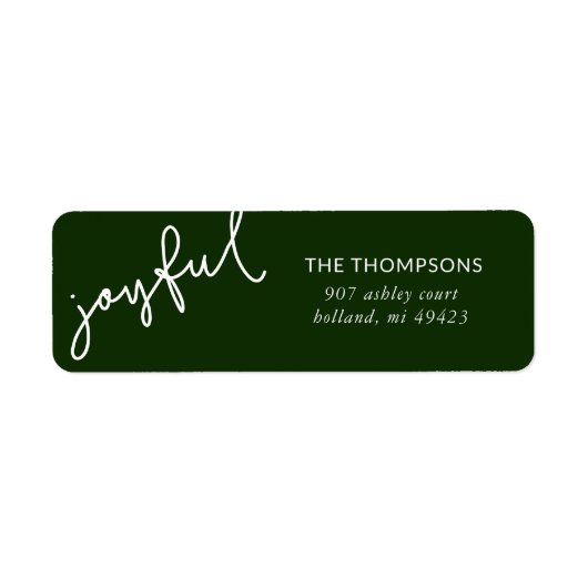 Joyful Script Holiday Rücksendeadresse (Vorne)