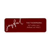 Joyful Script Holiday Rücksendeadresse (Vorne)