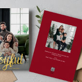 Joyful Script in Gold Folien Feiertagskarte