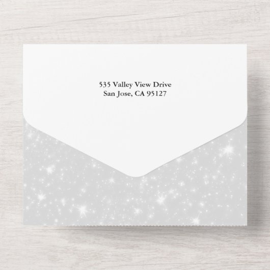 Joyful Script mit Snowy Brushstroke 2-Foto All In One Einladung (Rückseite)