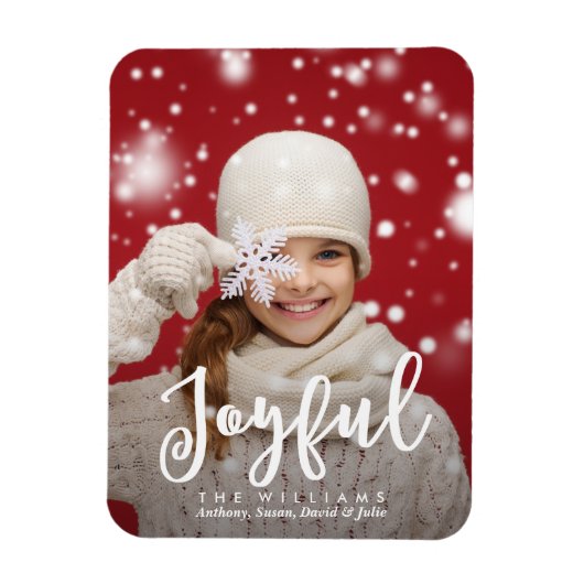 Joyful Script Moderne Weihnachten | FOTO Magnet (Vertikal)