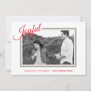Joyful Script Modernes Minimales Foto Weihnachten