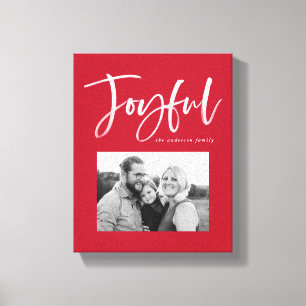 Joyful Script Rot Leinwanddruck