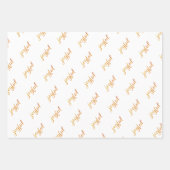 Joyful Script Snowflake Olive Green Holiday Wrappi Geschenkpapier Set (Vorderseite 2)