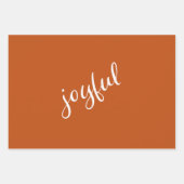 Joyful Script Snowflake Olive Green Holiday Wrappi Geschenkpapier Set (Vorderseite)