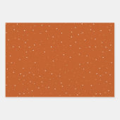 Joyful Script Snowflakes Orange Holiday Geschenkpapier Set (Vorderseite 3)