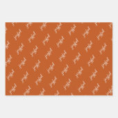 Joyful Script Snowflakes Orange Holiday Geschenkpapier Set (Vorderseite 2)