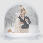 Joyful Script with Snowy Brushstroke Snow Globe Schneekugeln (Rückseite)