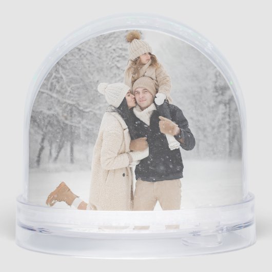 Joyful Script with Snowy Brushstroke Snow Globe Schneekugeln (Rückseite)