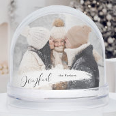 Joyful Script with Snowy Brushstroke Snow Globe Schneekugeln