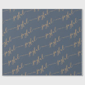 Joyful Scroll Text über dunkelblaue Weihnachten Geschenkpapier (Flach)