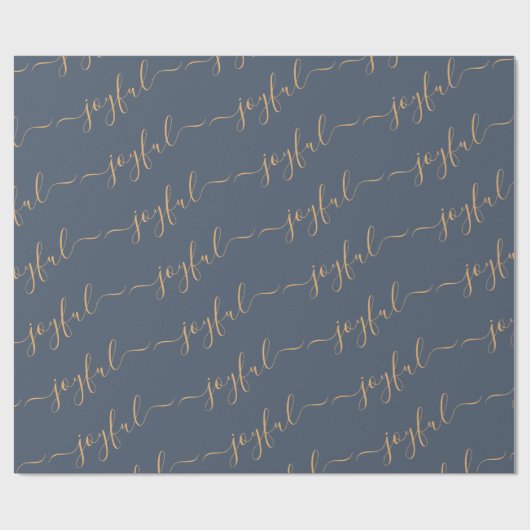 Joyful Scroll Text über dunkelblaue Weihnachten Geschenkpapier (Flach)