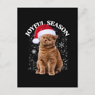 Joyful Season Weihnachtsmannmütze Chat Weihnachten Postkarte
