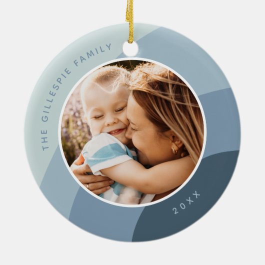 Joyful Shades | Individuelle Name und Jahr Foto Keramik Ornament (Hinten)