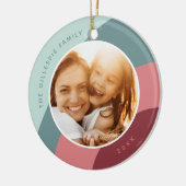 Joyful Shades | Individuelle Name und Jahr Foto Keramik Ornament (Links)