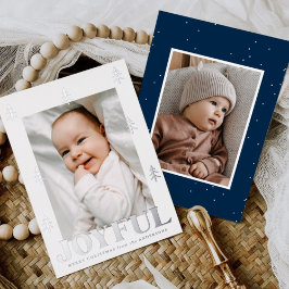 Joyful Silver Trees 2 Foto Folien Feiertagskarte