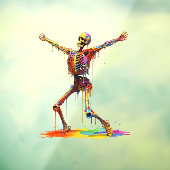 Joyful Skeleton: Tanz der Farben Fensteraufkleber (Blatt 3)