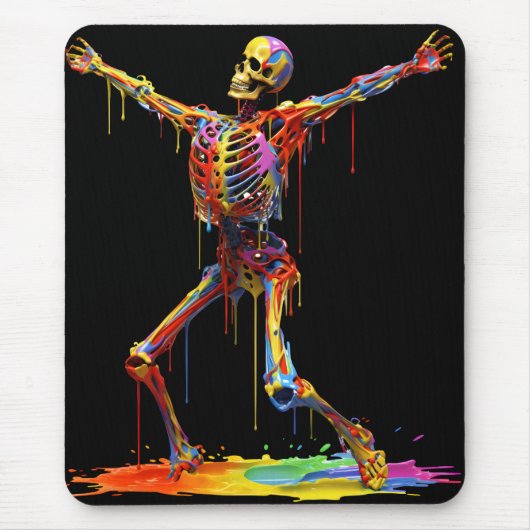 Joyful Skeleton: Tanz der Farben Mousepad (Vorne)