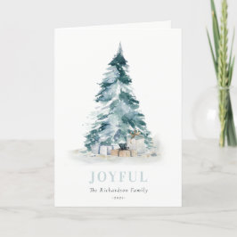 Joyful Snow Watercolor Pine Feiertagskarte