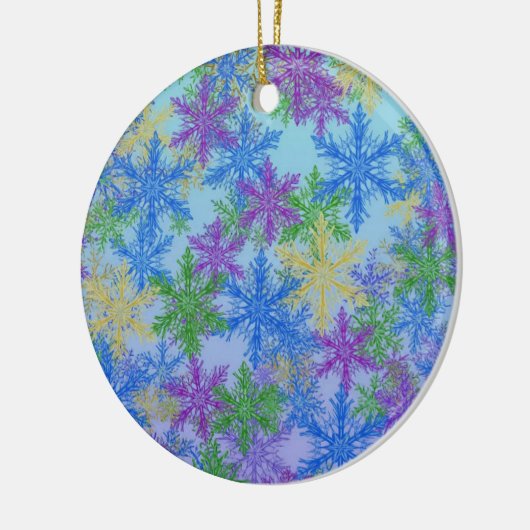 Joyful Snowfall — Colorful Holiday Ornament (Links)