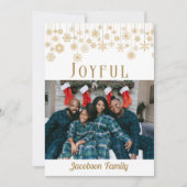 Joyful Snowflake Foto Weihnachtskarte Feiertagskarte (Vorderseite)