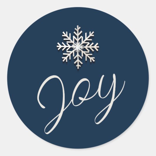 Joyful Snowflake Holiday Round Sticker (Vorderseite)