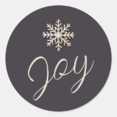 Joyful Snowflake Holiday Round Sticker (Vorderseite)