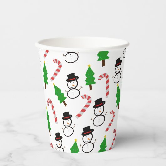 Joyful Snowman Candy Cane Sips | Christmas Pappbecher (Vorderseite)