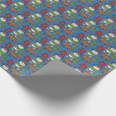 Joyful Snowman Dei Winter Holiday Pattern Geschenkpapier (Ecke)