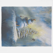 Joyful Snowman Fleecedecke (Vorderseite (Horizontal))