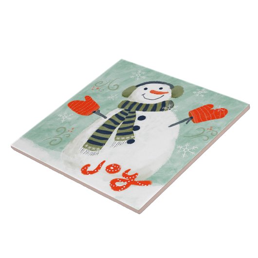 Joyful Snowman Keramik Kitchen Tile Fliese (Seite)