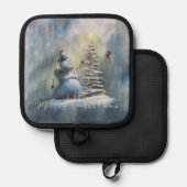 Joyful Snowman Topflappen (Vorderseite/Rückseite)