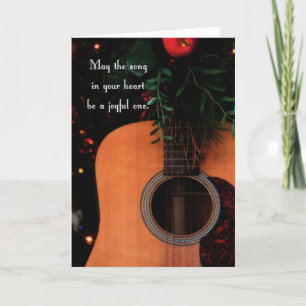 Joyful Song Acoustic Gitarre Weihnachtskarte Feiertagskarte
