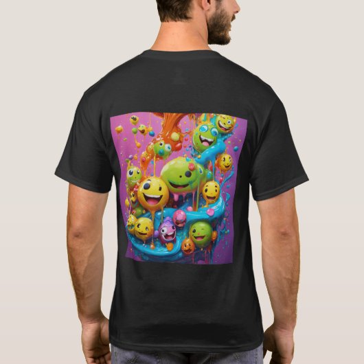 "Joyful Splash: Expressive Smiley T - Shirt Collec (Rückseite)