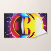 Joyful Splash: Laughing Emoji Art Badhandtuch Set (Handtuch)