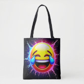 Joyful Splash: Laughing Emoji Art Tasche (Vorderseite)