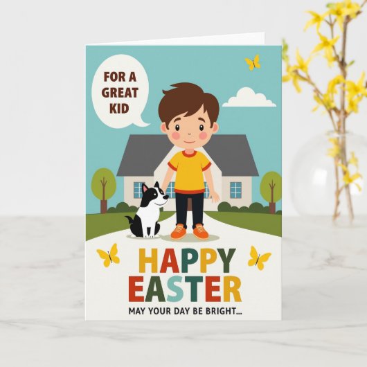 Joyful Springtime Scene Card Karte (Gelbe Blume)