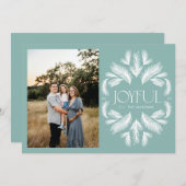 Joyful Spruce Frame Aquamarin Feiertagskarte (Vorne/Hinten)