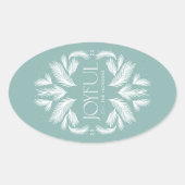 Joyful Spruce Frame Aquamarin Ovaler Aufkleber (Vorderseite)