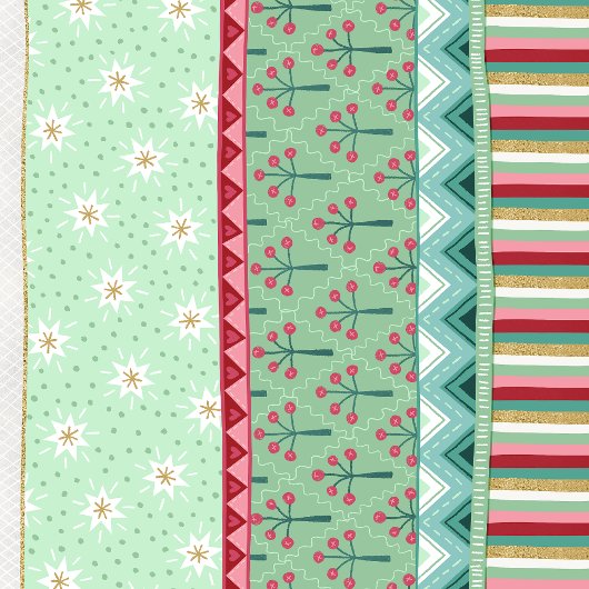 Joyful Strip Grünes Weihnachtswrapping Papier Geschenkpapier