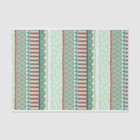 Joyful Stripe Grünen Weihnachten Seidenpapier (Vorderseite)