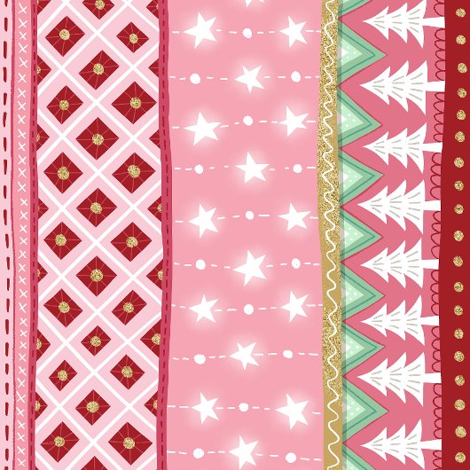 Joyful Stripe Pink Weihnachten Geschenkpapier