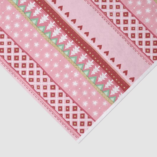 Joyful Stripe Pink Weihnachten Seidenpapier (Ausschnitt)