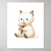 Joyful Sweet Kitten mit Eiscreme Poster (Vorne)