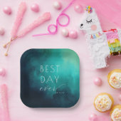 Joyful Teal Watercolor Celebration Pappteller (Party)