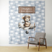 Joyful Teddy Bär Pilot Baby Dusche Foto Banner Wandteppich (Beispiel)