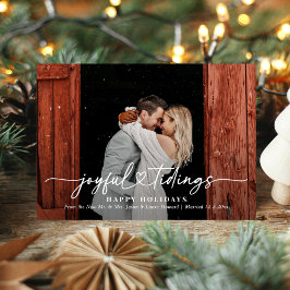 Joyful Tidings Newlyweds Holiday Foto Card Feiertagskarte
