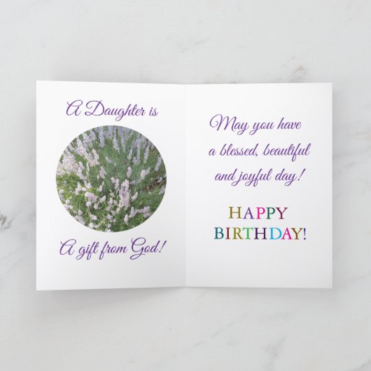 Joyful, Tochter zum Geburtstag, geklappte Karte (Innenseite)